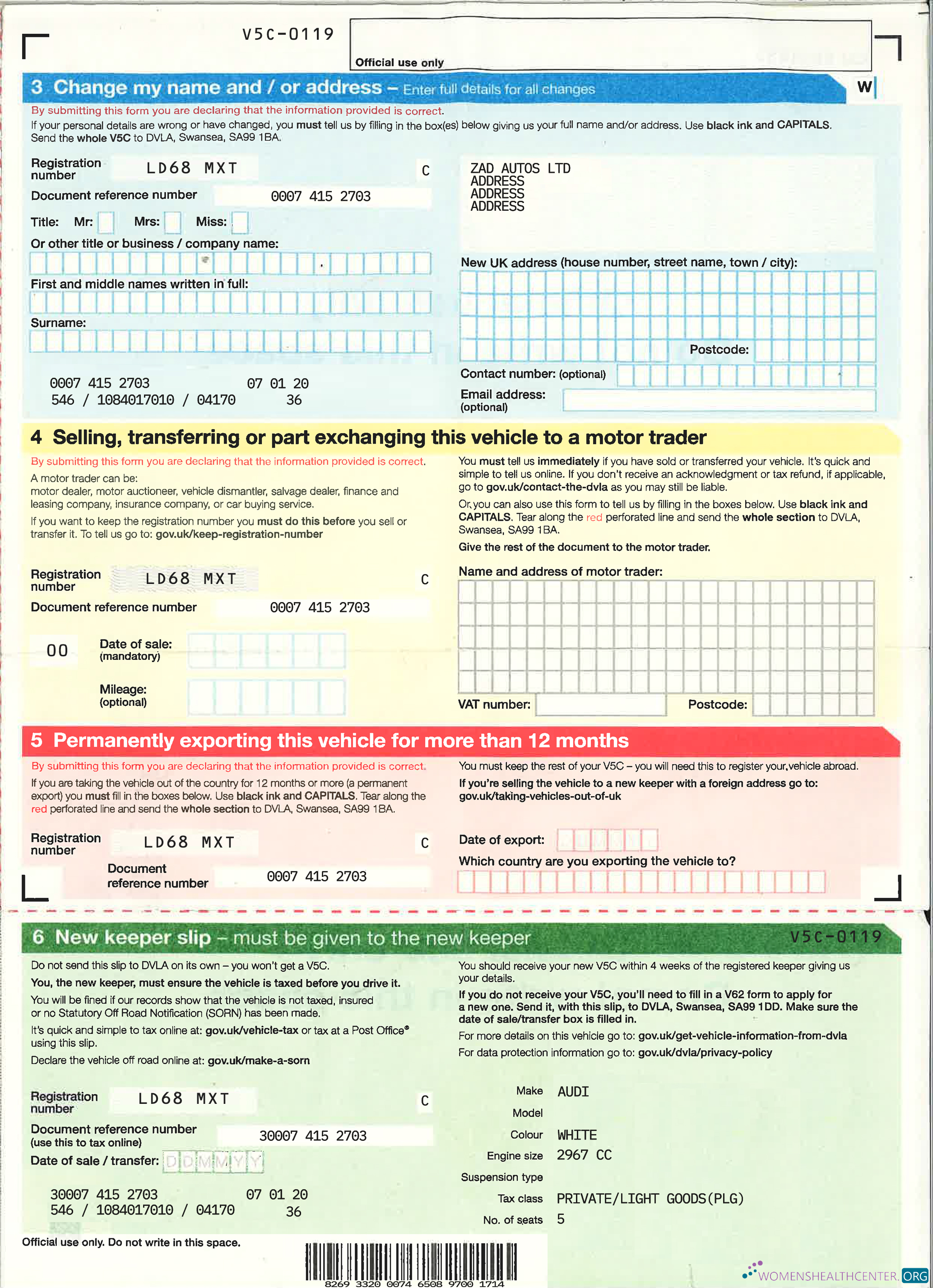 Download United Kingdom driver,vehicle registration certificate3 Photoshop template